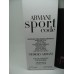 ARMANI SPORT CODE TESTER 2.5 OZ EDT SPRAY FOR MEN BY GIORGIO ARMANI $39.99